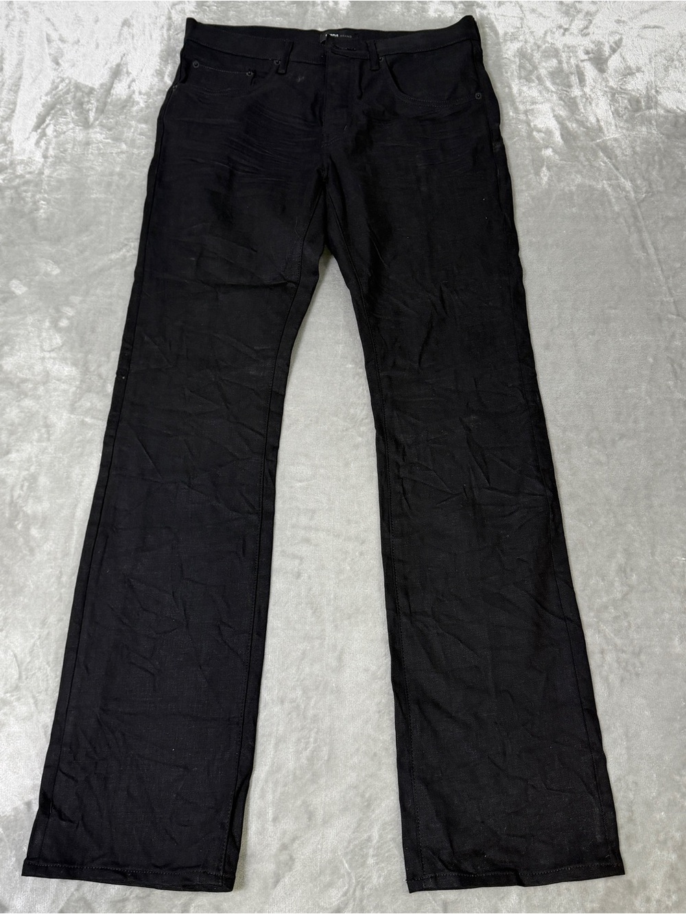 Purple Brand Black Flare Blowout P004 Jeans Men's 36x35 Coated Designer